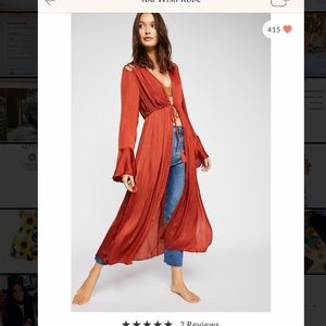 FREE PEOPLE You Wish Robe-XS Red Desert